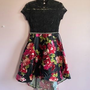 Floral Formal Prom/Homecoming Dress high-low